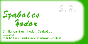 szabolcs hodor business card